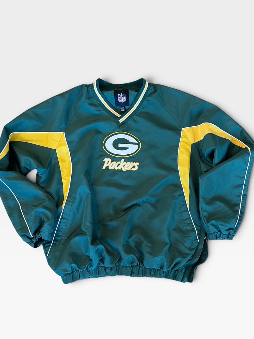 NFL Green Bay Packers Retro Style V- neck Windbreaker